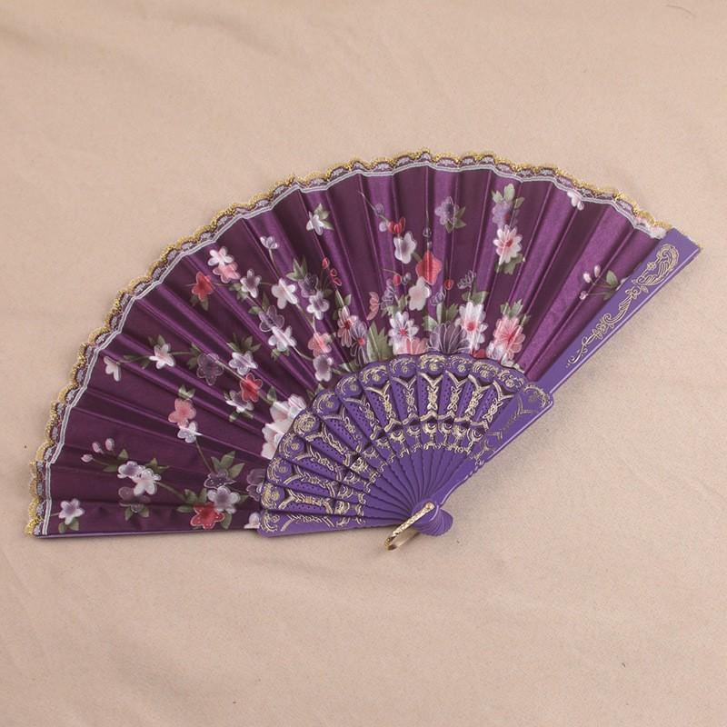 Classical Single Flower Carving And Folding Fan