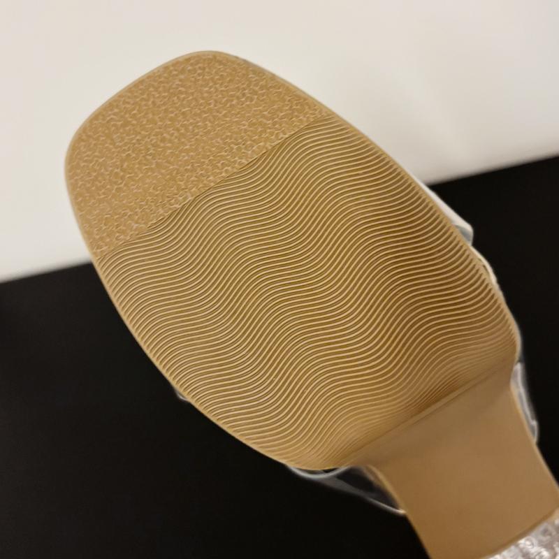 Fashion Eilyken Summer PVC Transparent Square Toe Woman Slippers Fashion Crystal Clear High Heels Shoes Summer Slides Zapatos De Mujer