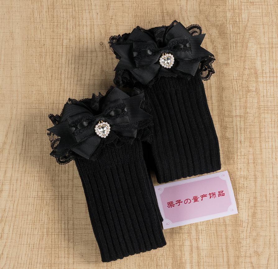 

Women s Knitted Socks Bow Thermal Imitation Cashmere Above Knee Socks Lolita Above Knee Socks One Size чёрный