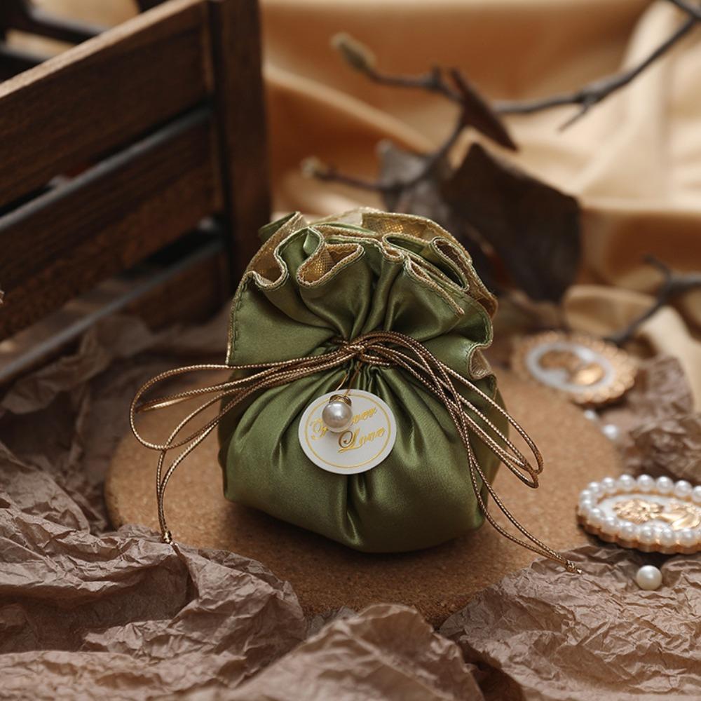 4Pcs Portable Candy Packaging Bags Exquisite Velvet Storage Bag Reusable Drawstring Bag  Party Decor