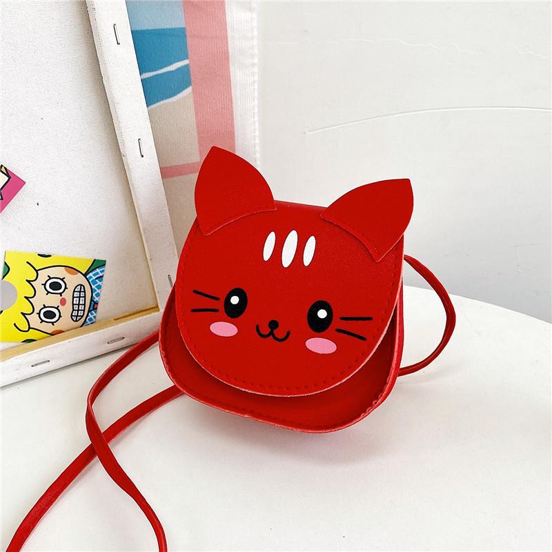 Bag Cat Shoulder Childrens Cartoon Animal Bag Zipper Design Made Of Material Pu