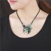 Retro jade necklace long versatile high-end sweater chain women's simple glazed pendant pendant with accessories