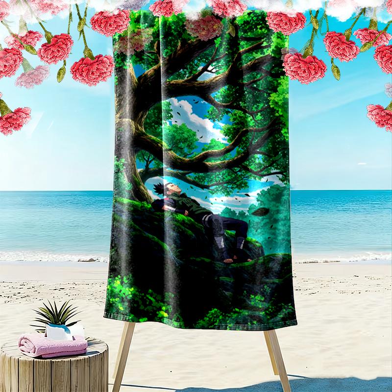 1pc naruto Beach Towel Ideal Birthday Gift For Family, A Vibrant Beach Towel Suitable for Outdoor Activities