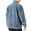 Men Casual Autumn Stand Collar Denim Jacket   Zip Closure Jacket Coat Loose Baggy Blue Retro Jacket Man Fashion Clothing
