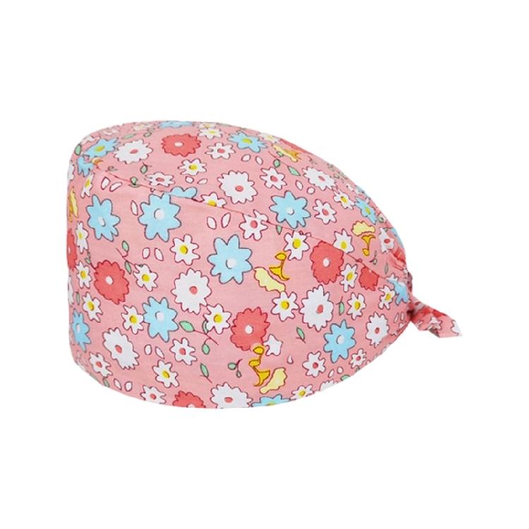 Stretchable Surgical Cap Cotton Material Slip Resistant Design Patterned Scrub Hat for Clinics