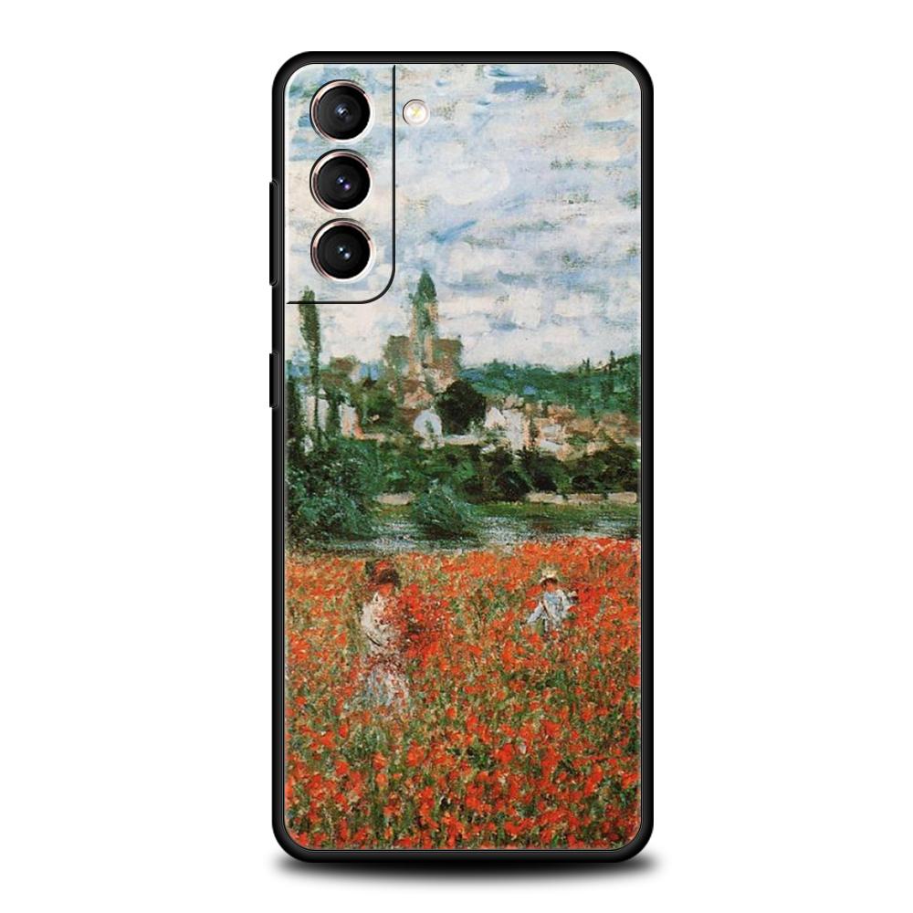 Claude Monet Impressionist Arts Phone Case For Samsung Galaxy S24 S23 Ultra S22 S21 S20 FE 5G S10 S10E S9 Plus S8 Black Cover