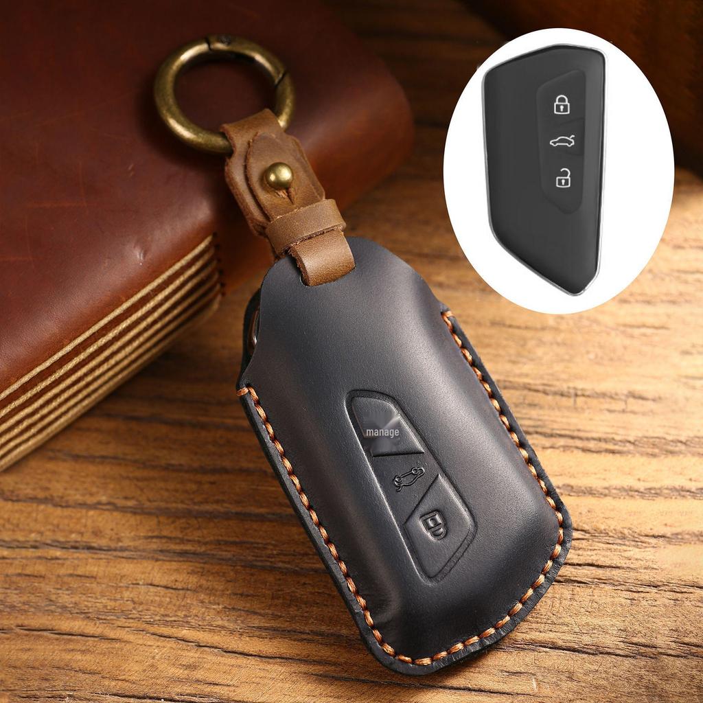 Volkswagen Golf 8th Gen, Teramont, Lanjing, ID.3, ID.4 Car Key Case - Genuine Cowhide Leather