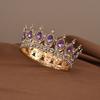 European Princess Queen Tiara Round Baroque Pageant Crowns Crystal Full Crown King Tiaras Bridal Wedding Hair Accessories