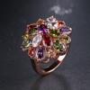 Pure Rose Gold Pure Red Ruby Gemstone Ring for Women Anillos De Red Bague Bizuteria Gemstone Anillos Jewelry Rose Gold Ring