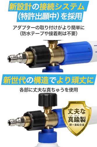 MJJC Foam Cannon S for Short Gun PRO, Foam Car Wash, Foam Gun, Compatible with 1/4" Quick Coupler (International Standard), Connects to a Pressure Was