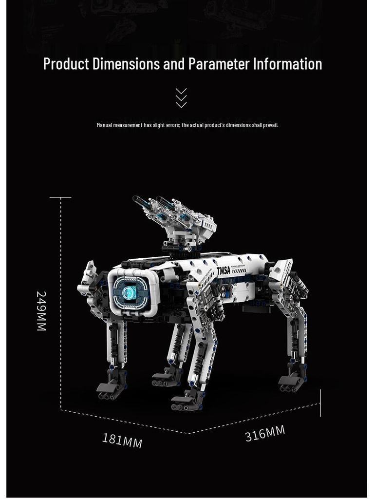 Tuo Mu T1109 Sci-Fi Bionic Mechanical Dog: Educational Remote Control Toy for Programming and Building - Ideal for Kids.