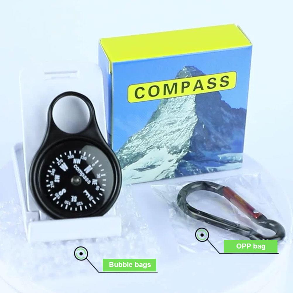 Mini Survival Compass with Carabiner Portable Hanging Pocket Compass Lightweight Navigation Tool for Mountaineering Backpacking