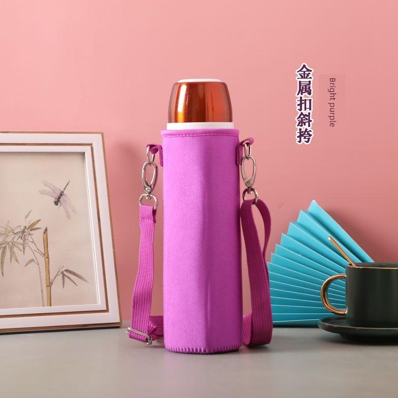 Baihui 500ml Large-Capacity Thermos Cup Cover for Adults, Portable Hand-Held Cross-Body Protective Cover, Anti-Fall