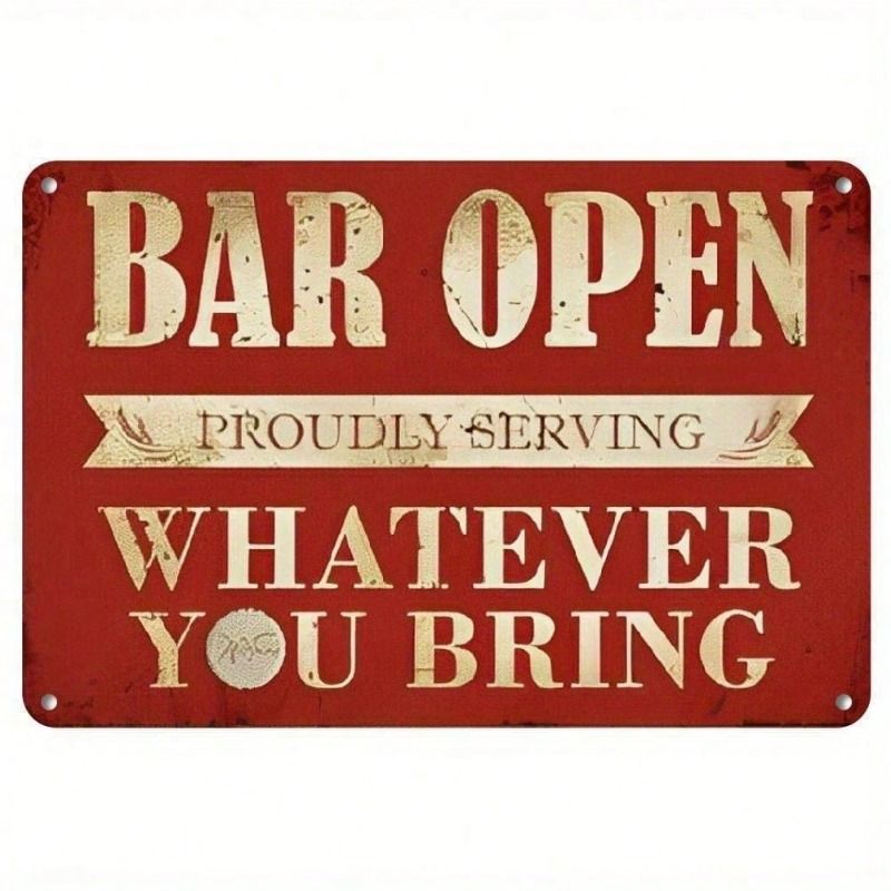

Metal Wall Poster Set of 2 for Bar Garage Vintage Retro Decor