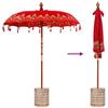 Balinese Sun Umbrella with Base Red 185 X 185 X 260 Cm