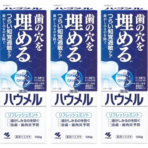 

[.co.jp Exclusive] [Bulk Purchase of 3] Haumel Medicated Toothpaste for Filling Dental Holes, Sensitive Teeth Care, 100g x 3