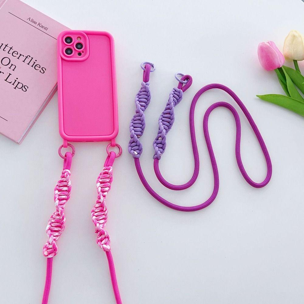 Anti-Verlust Mobile Geräte Crossbody Lanyard Polyester Buntes Gewebe Handy-Träger Geburtstag Geschenk