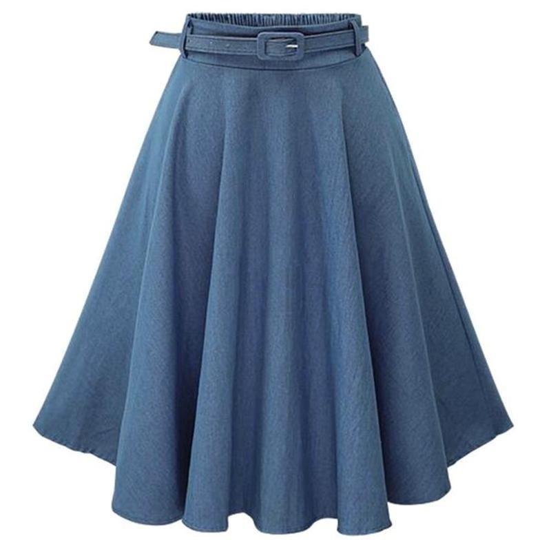 Женская мода Новая женская юбка в ковбойском стиле(Размер:Талия 65см-77см — фото 4