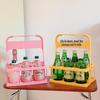 Portable Pink Picnic Folding Basket for Drinks and More