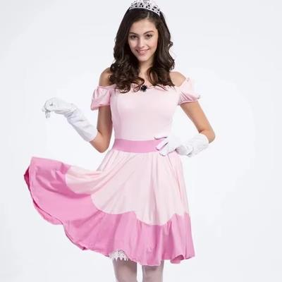 Karneval Halloween Dame Pfirsich Prinzessin Königin Kostüm Geburtstag Party Rosa Kleid Outfit Cosplay Phantasie Party Kleid