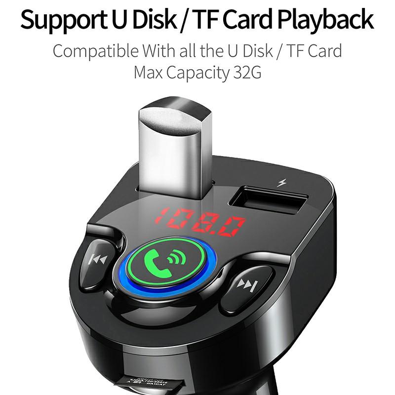 G32 Car Charger Voltage Detection FM Transmitter Bluetooth-Compatible MP3 Player with Voice Navigation