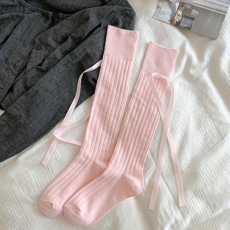 Calze da donna stile giapponese Calzini alti al ginocchio Calzini lunghi in nylon trasparente ultrasottile Calzini al ginocchio JK Lolita per ragazze dolci
