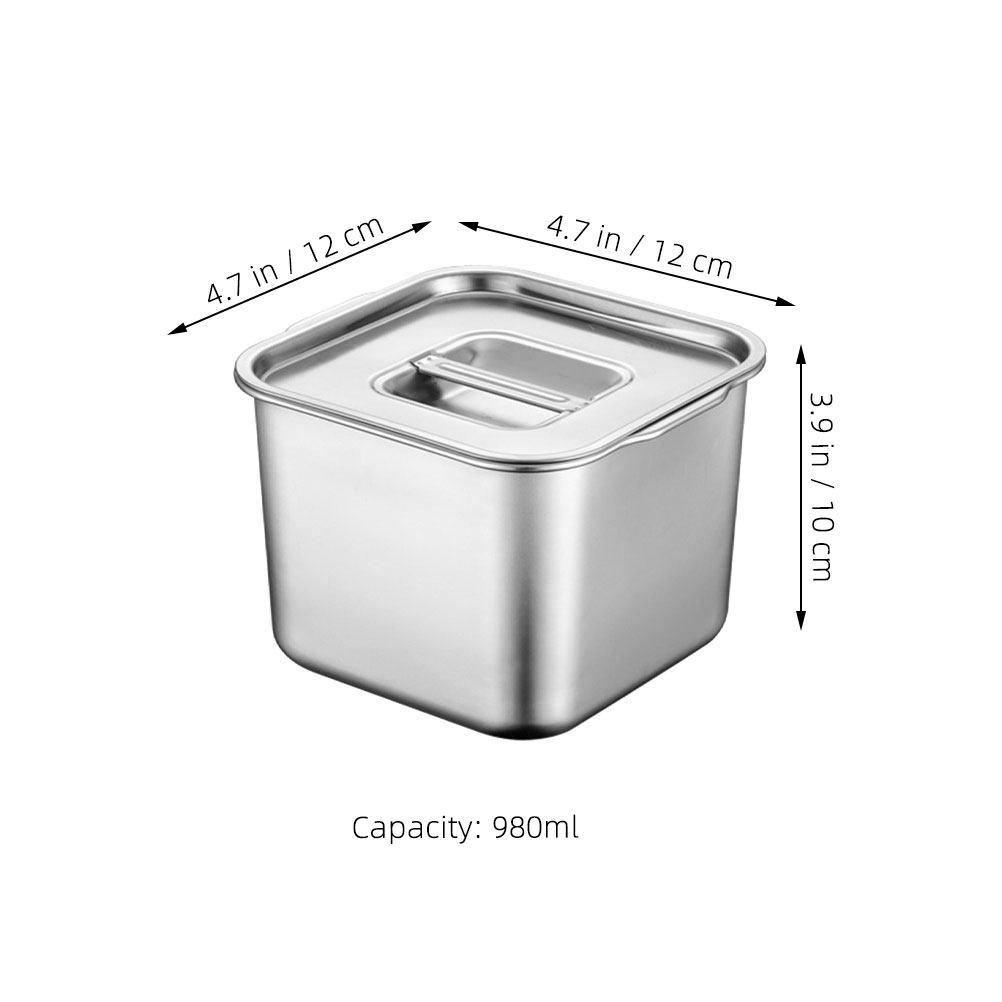 Stainless Steel Spice Box Multi Functional Condiment Container for Kitchen Seasoning Storage Jar with Handle Design