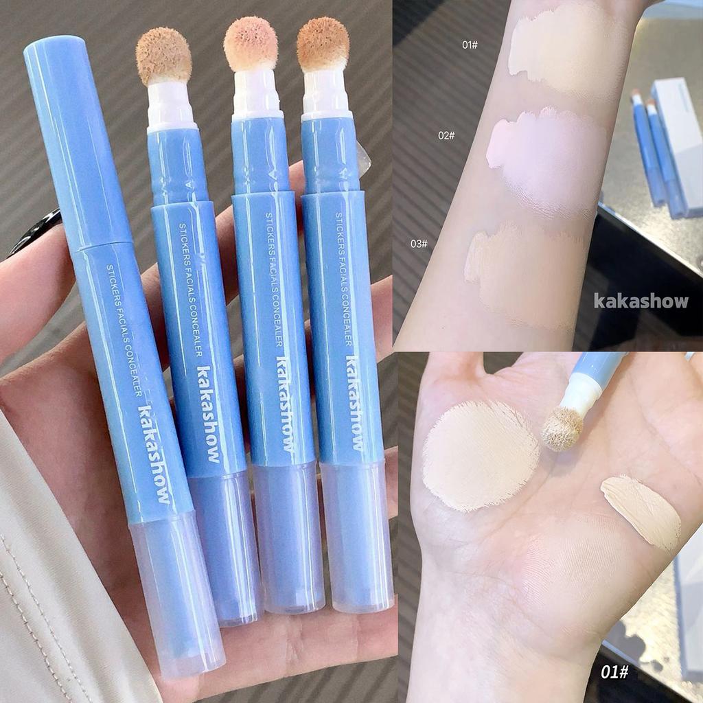 Facial Concealer Liquid Cover Dark Circles Freckles Acne Long Lasting Foundation Makeup Rotating Sponge Tip Applicator