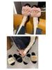 Women's Autumn/Winter Furry Slippers with Metal Chain - Fashionable Warm Flat Fur Slippers
