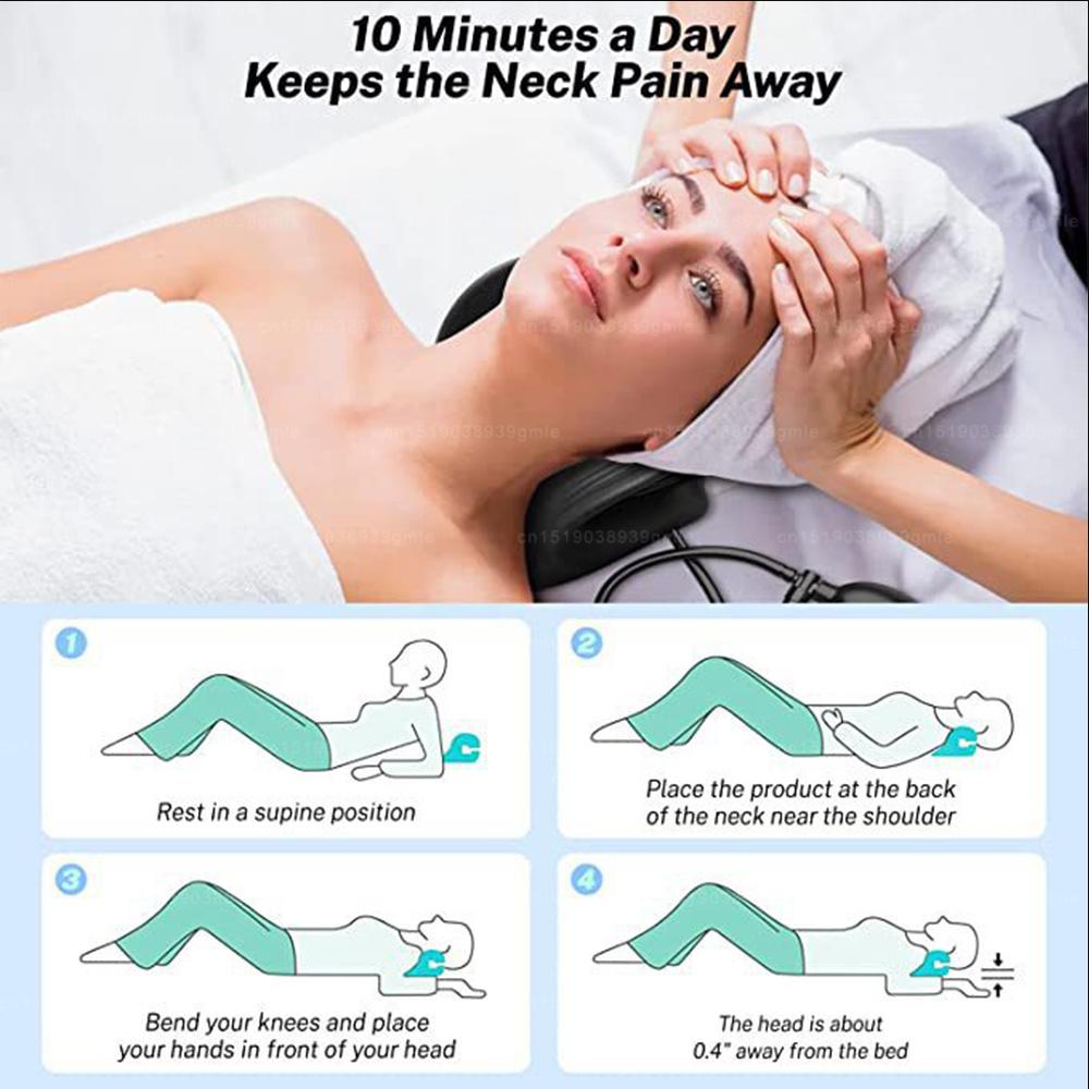 Neck Massage Pillow Relaxer, Cervical Traction Device for Tmj Pain Relief and Cervical Spine Alignment Adjustable Neck Stretcher