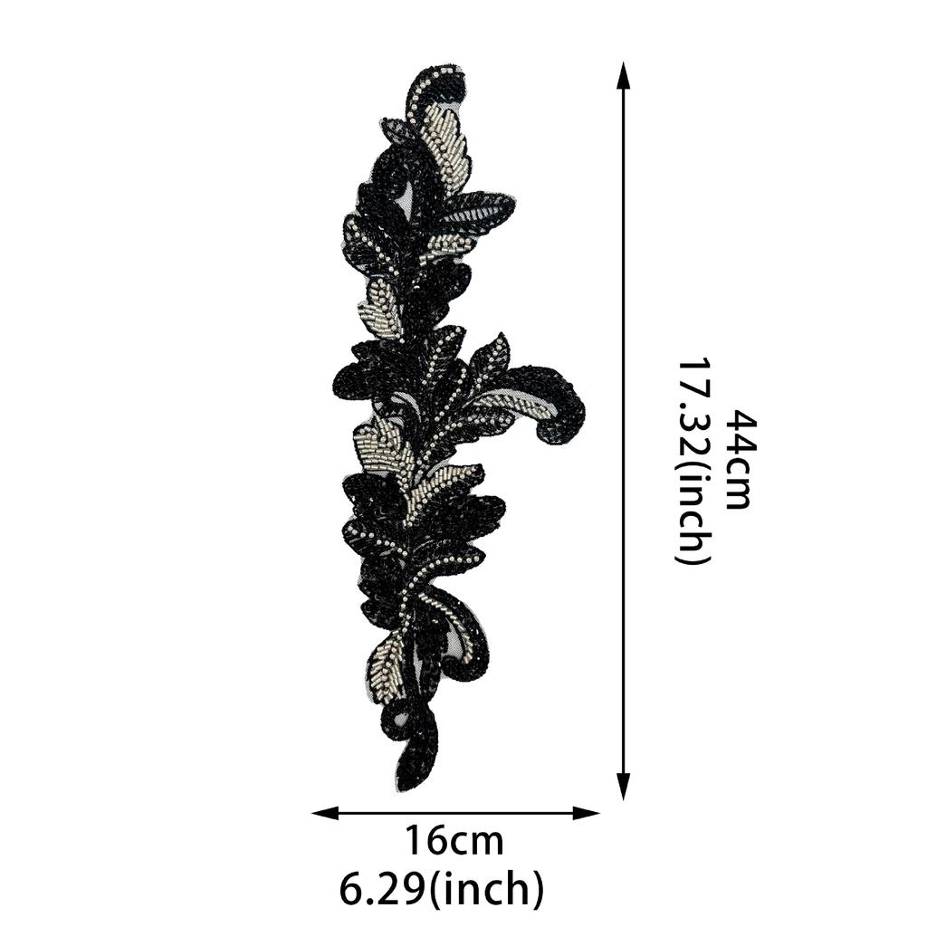 Computer Bead Embroidery Nail Bead Collar Lace Clothing Performance Clothes Front Collar Corsage Applique Embroidery Cloth Sticker Decorative