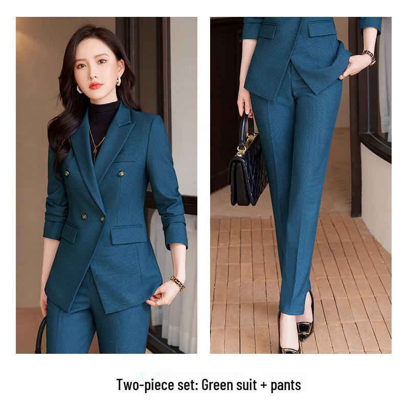 Women's High-End Professional Suit Set - 2025 Autumn/Winter Formal Wear - New Arrival with Jewelry Accents