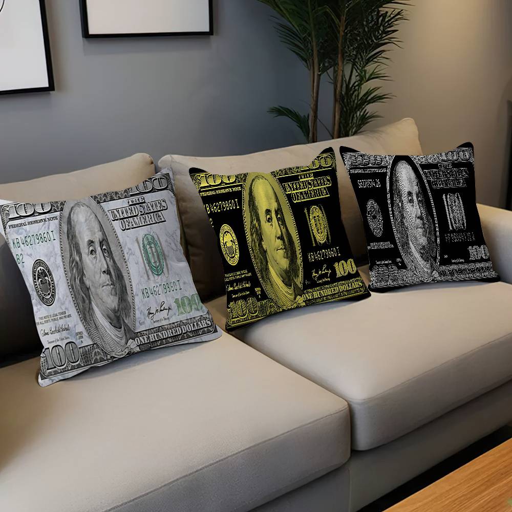 Dollar Art Printing Cushion Cover Polyester Sofa Cushions Decorative Throw Pillows Home Decoration Pillowcover