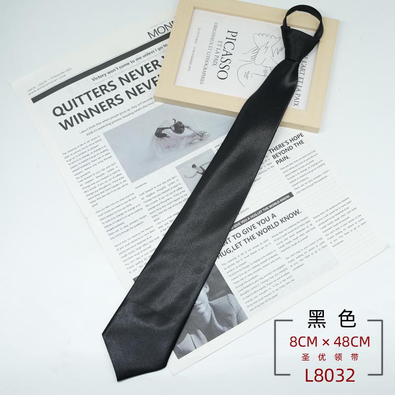 

Галстук на молнии Мужская формальная одежда Британский однотонный 8 см Легко затягивающийся Черный Темно-синий Бордовый Профессиональная одежда чёрный