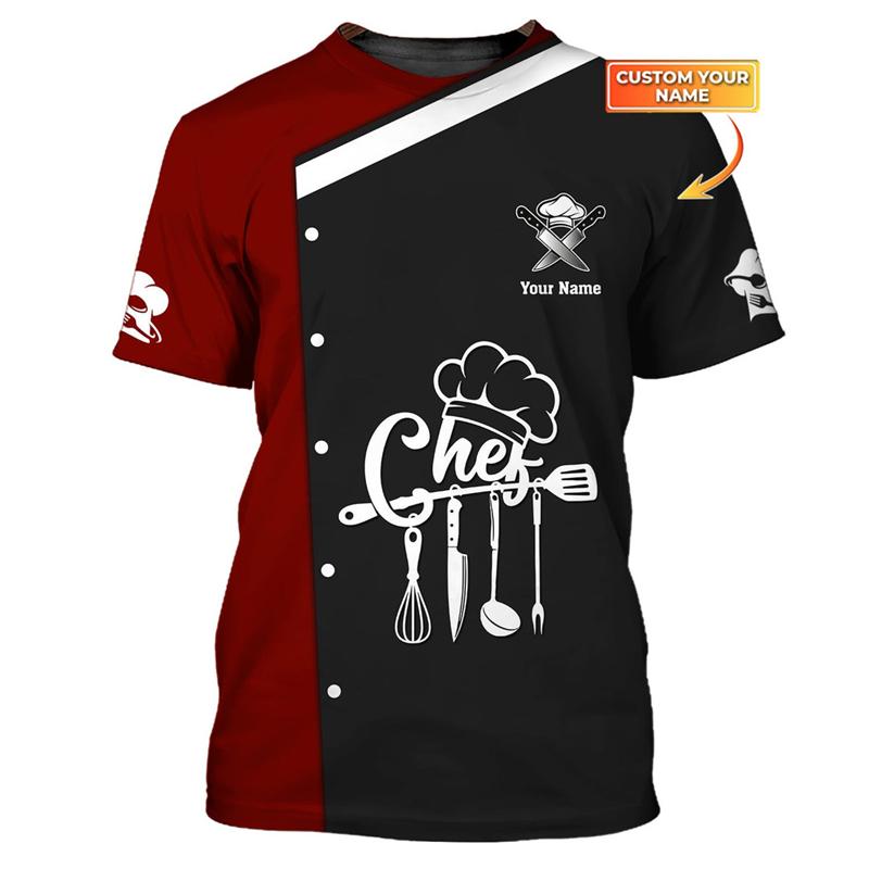 Cook Work T-shirt Personality 3d Printed Customized Name O-neck T Shirts Chef Harajuku Fashion Breathable Tee Top 2026New