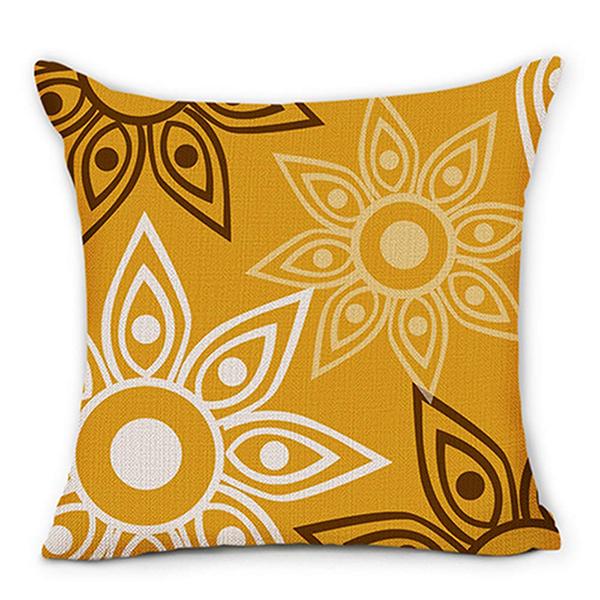 Yellow Geometric Petal Linen Pillowcase Sofa Cushion Cover Home Decoration Can Be For You 40X40 45X45 50X50 60X60