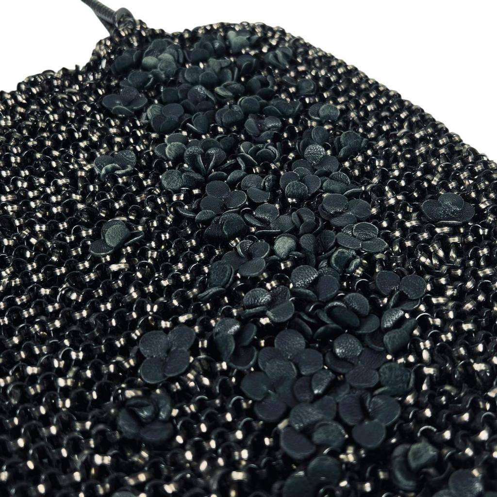 ANTEPRIMA Glitter Flower motif Handbag wire black Women Used