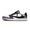 X Travis Scott Air Jordan 1 White & Purple Hook Slip Resistant Low Top Vintage Basketball Shoes Women's DZ4137-700(Team2042-  .)
