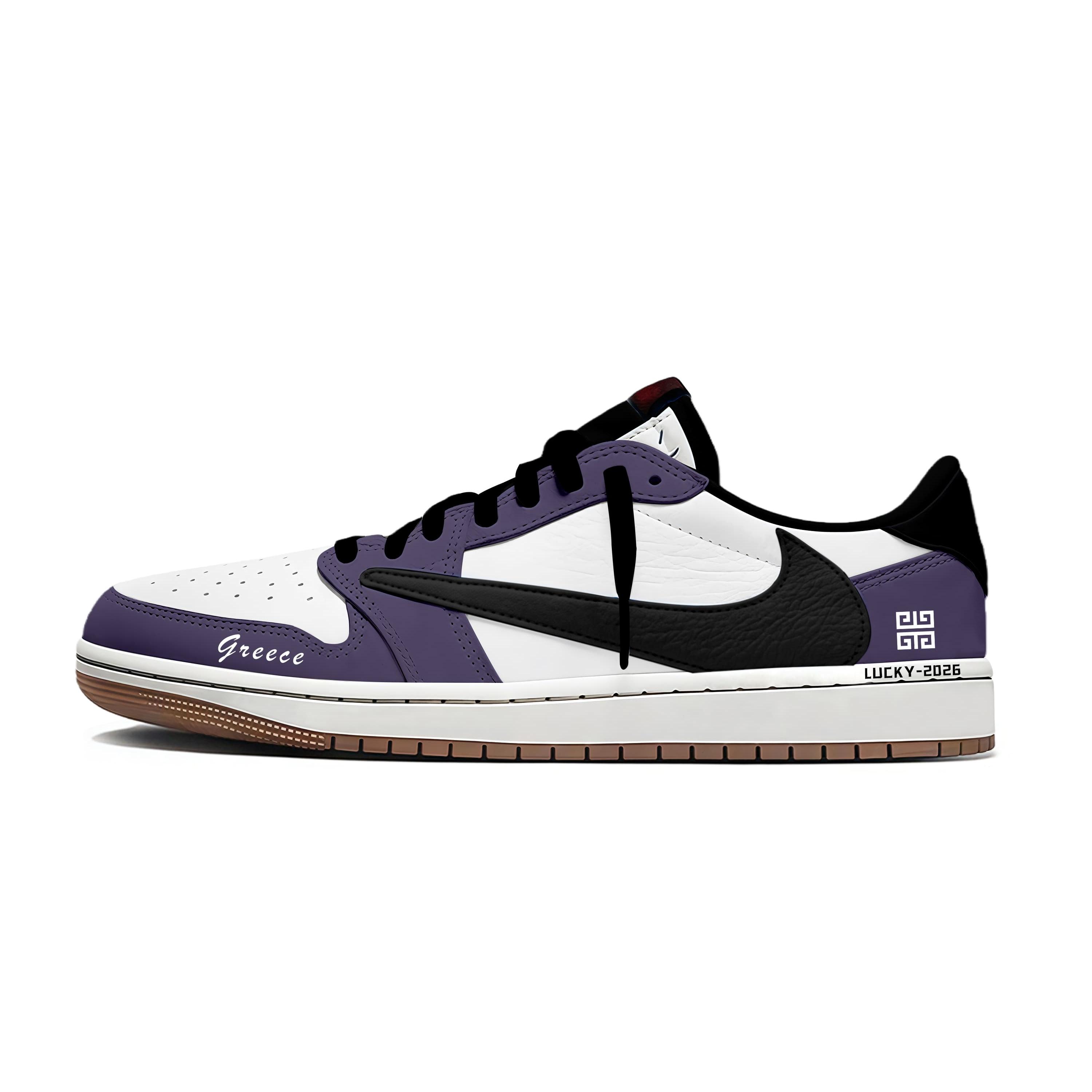 

Жіночі баскетбольні кросівки Jordan x Travis Scott Air Jordan 1 White & Purple Hook Slip Resistant Low Top Vintage DZ4137-700(Команда2042-.) 35.5