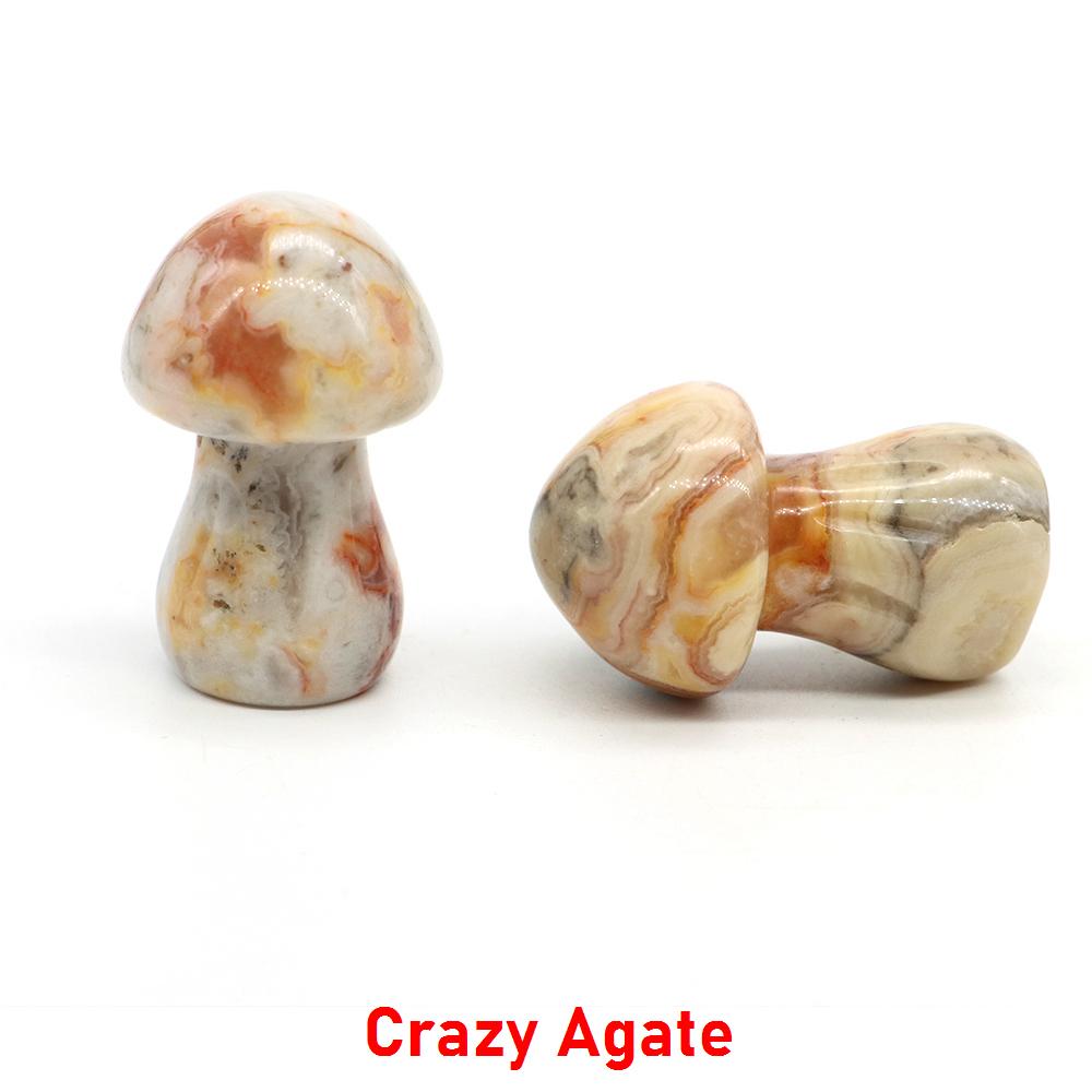 1.5" Natural Crystal Mushroom Gem Quartz Mushroom Mineral Healing Reiki Home Decoration Diy Crafts Gift Aquarium Stone