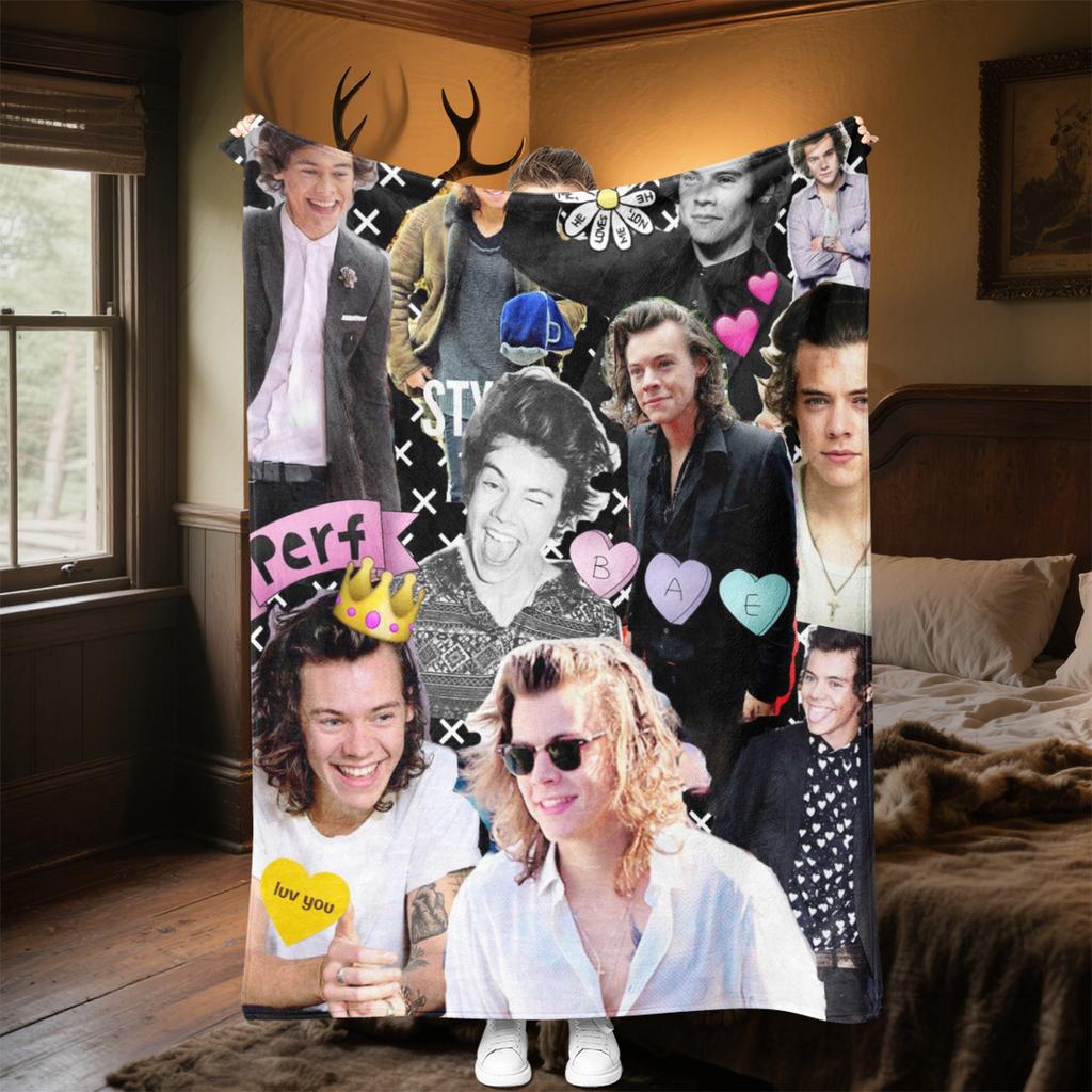 Harry Styles Morbida Coperta Confortevole Tutte le Stagioni Regalo Perfetto Divano Ufficio Riposo all'Aperto Coperta da Viaggio