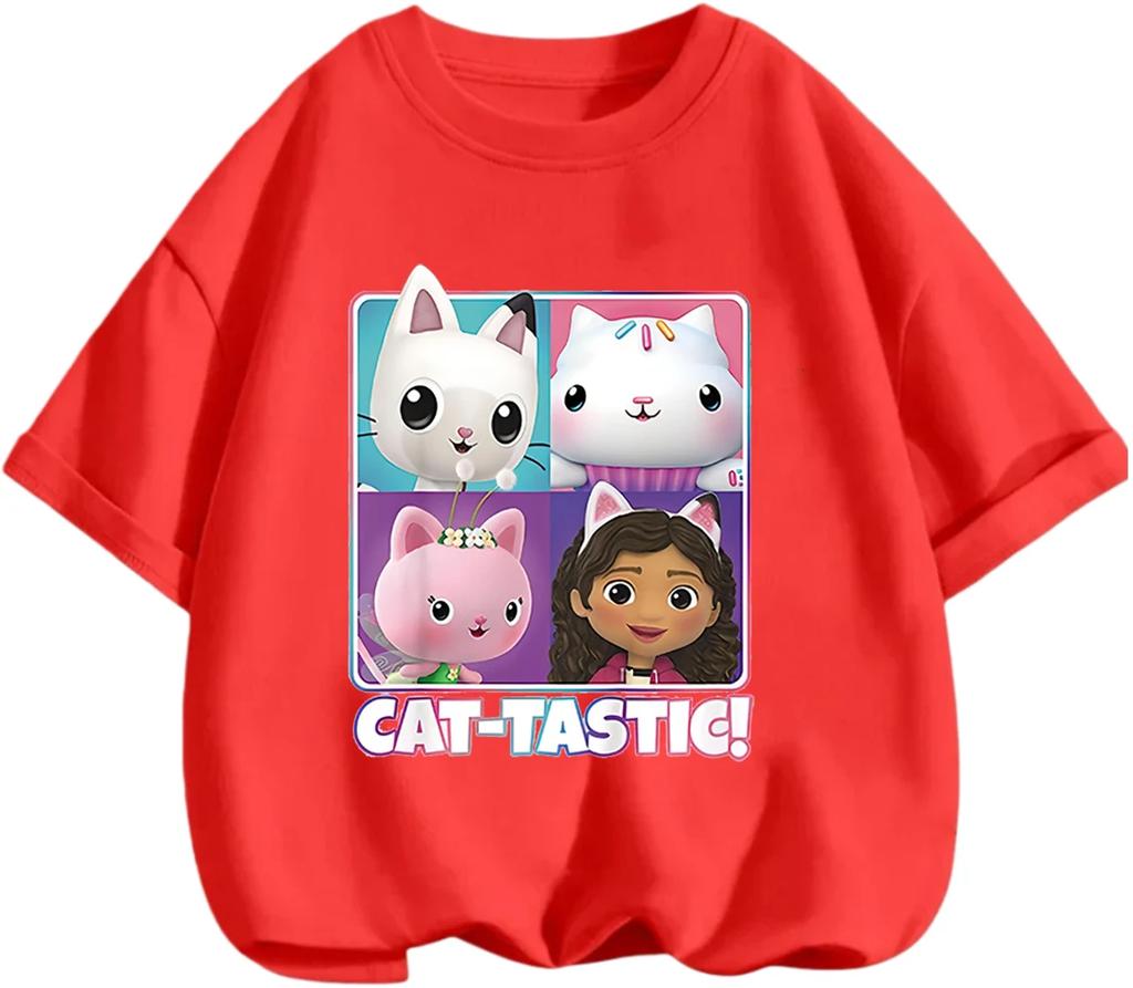 Lightweight Short Sleeve T Shirt Gabbys Dollhouse Cute Kawaii Print Casual Daily Street Clothes Kids Boys Girls 3 14 Years