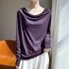 Women's Off-Shoulder Knit Sweater: Flattering, Soft, and Versatile for Autumn and Winter.