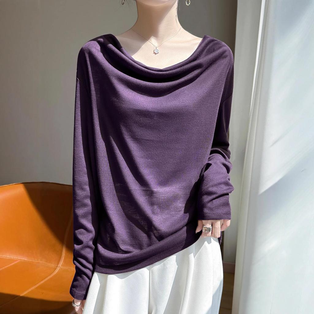Women's Off-Shoulder Knit Sweater: Flattering, Soft, and Versatile for Autumn and Winter.