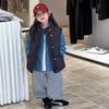 Winter White Duck Down Children's Casual Versatile Warm Down Vest Loose Stand Collar Vest
