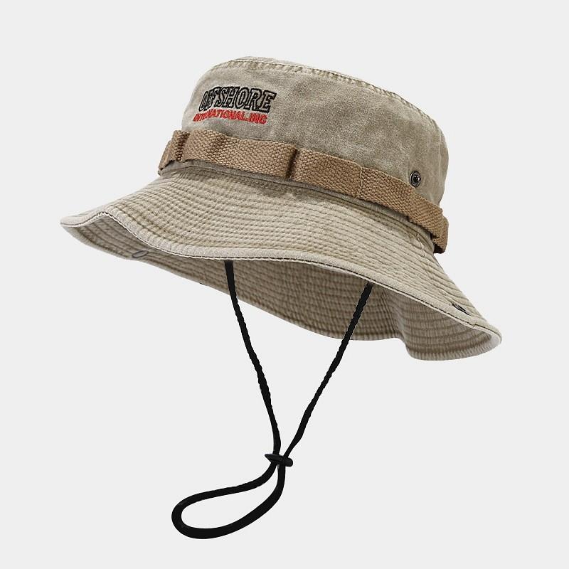 

Casual Bucket Hat For Men And Women Cotton Sunshade Wide Brim Outdoor Sun Hat For Spring Summer хакі