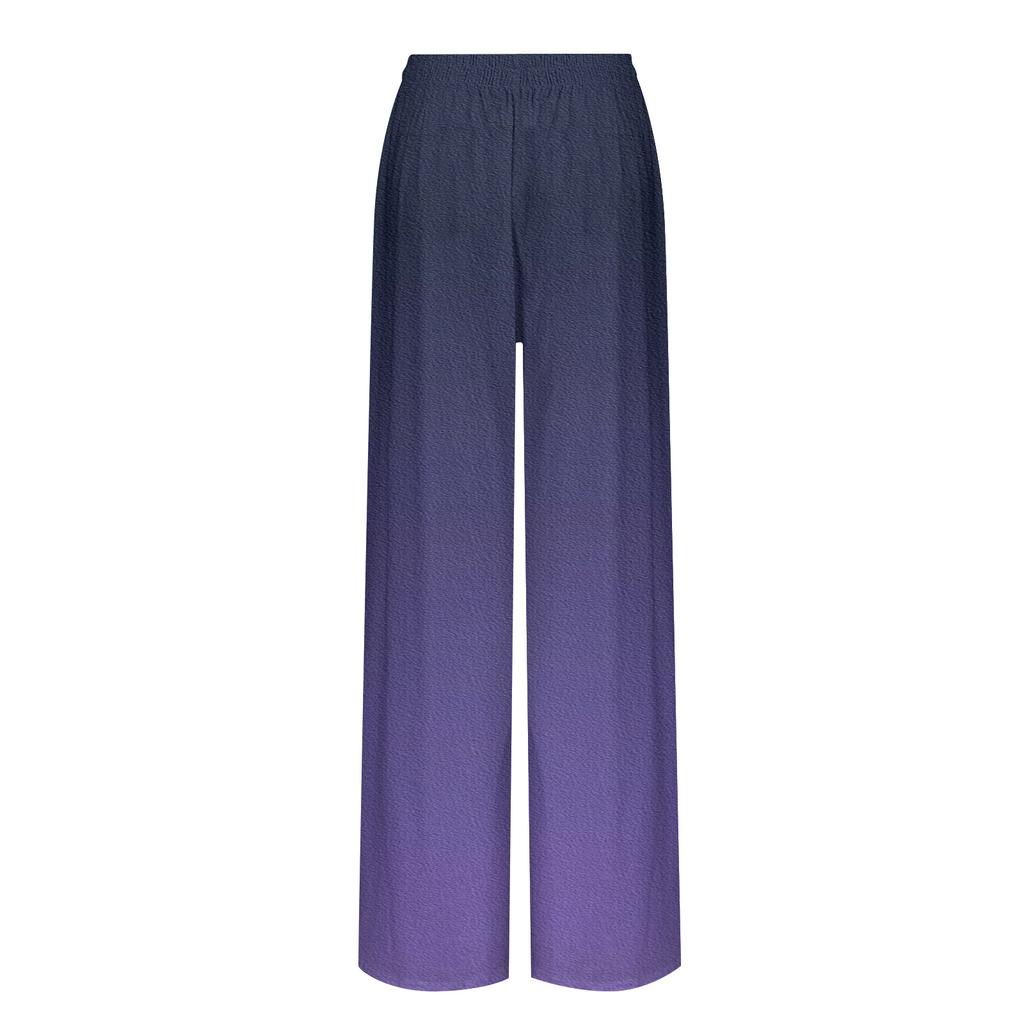 Fashion Women's Printed Stitching Breathable Casual Loose Pants