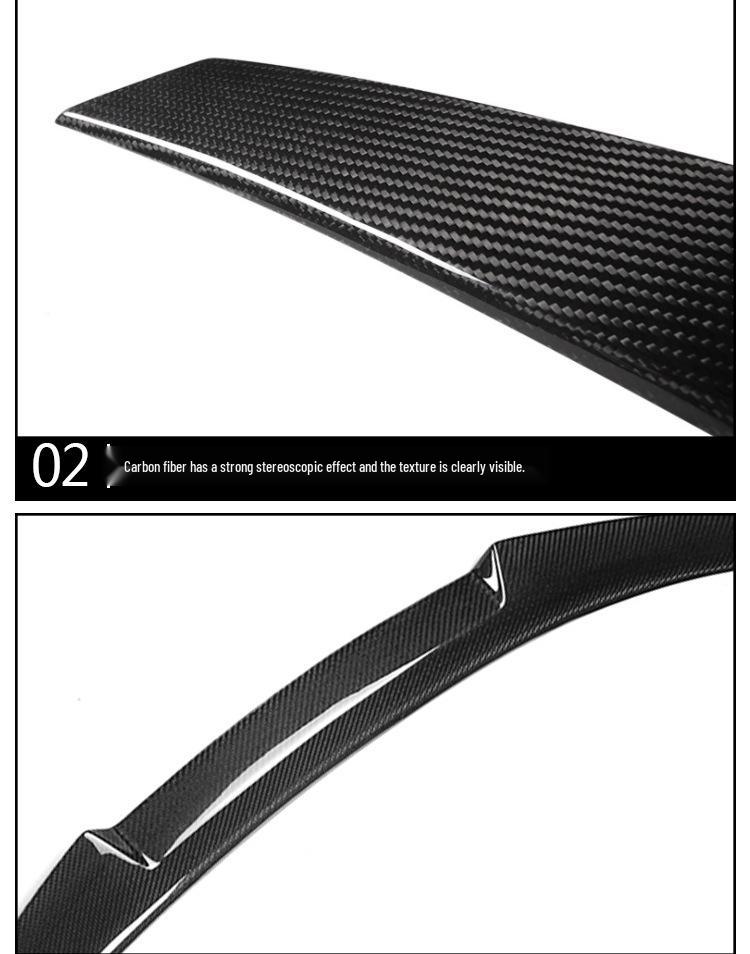Compatible BMW 3 Series E92/E93 Carbon Fiber Rear Wing Spoiler - No Drilling Required