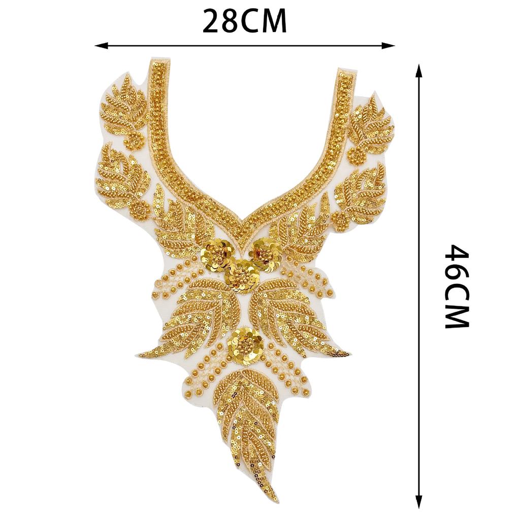 Heavy Industry Beads Shiny Bead Embroidery Lace Sequins Accessories Clothing Performance Clothing Ethnic Style Collar Decoration Women