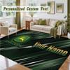 Crystal Velvet Square Rug Custom NameJohn Deere Pattern Non Slip Home Floor Decor Rug